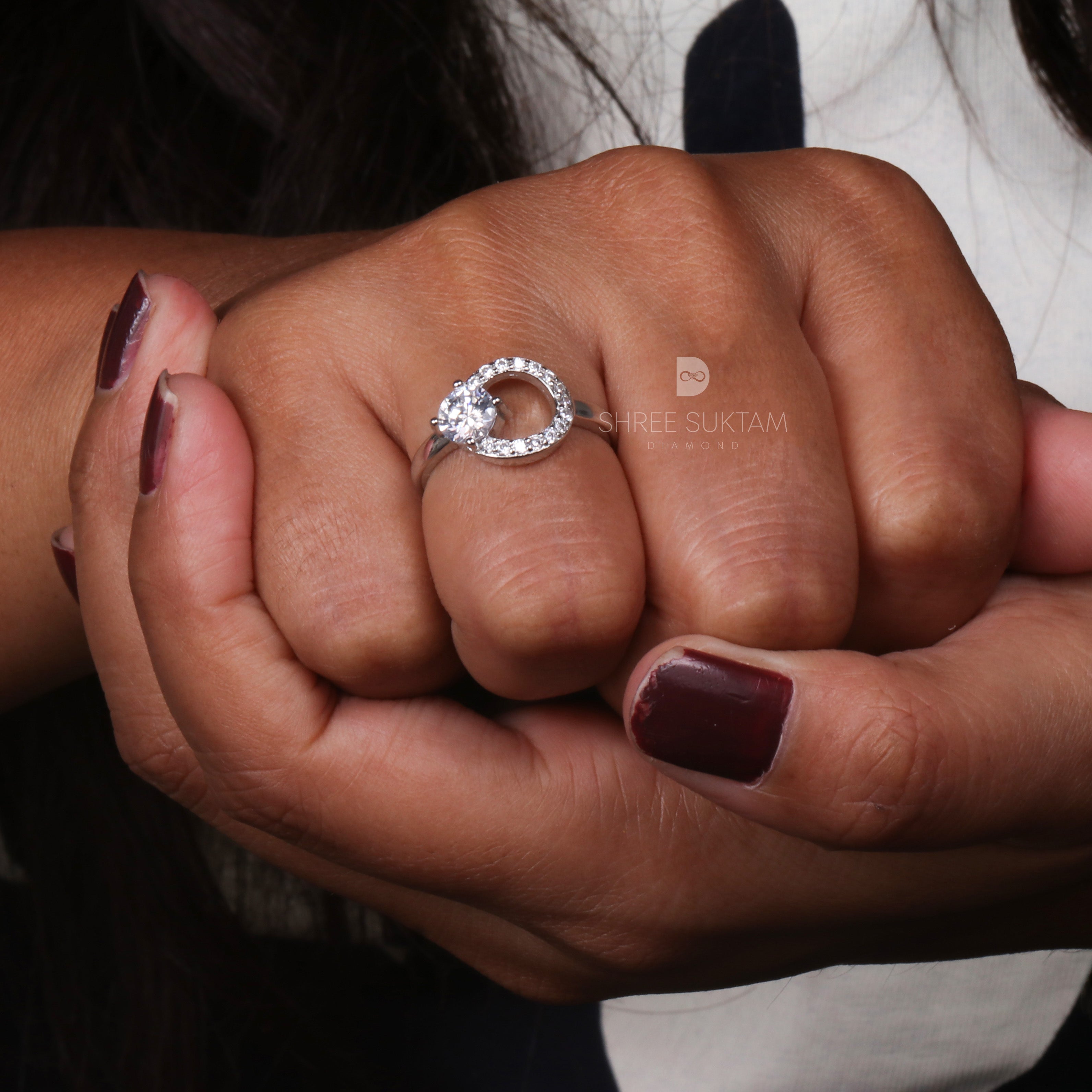 Round Cut 1 Carat Lab-Grown Diamond Orbit Ring Birthday Gift Valentine’s Gift for Women 18Kt Gold & Platinum