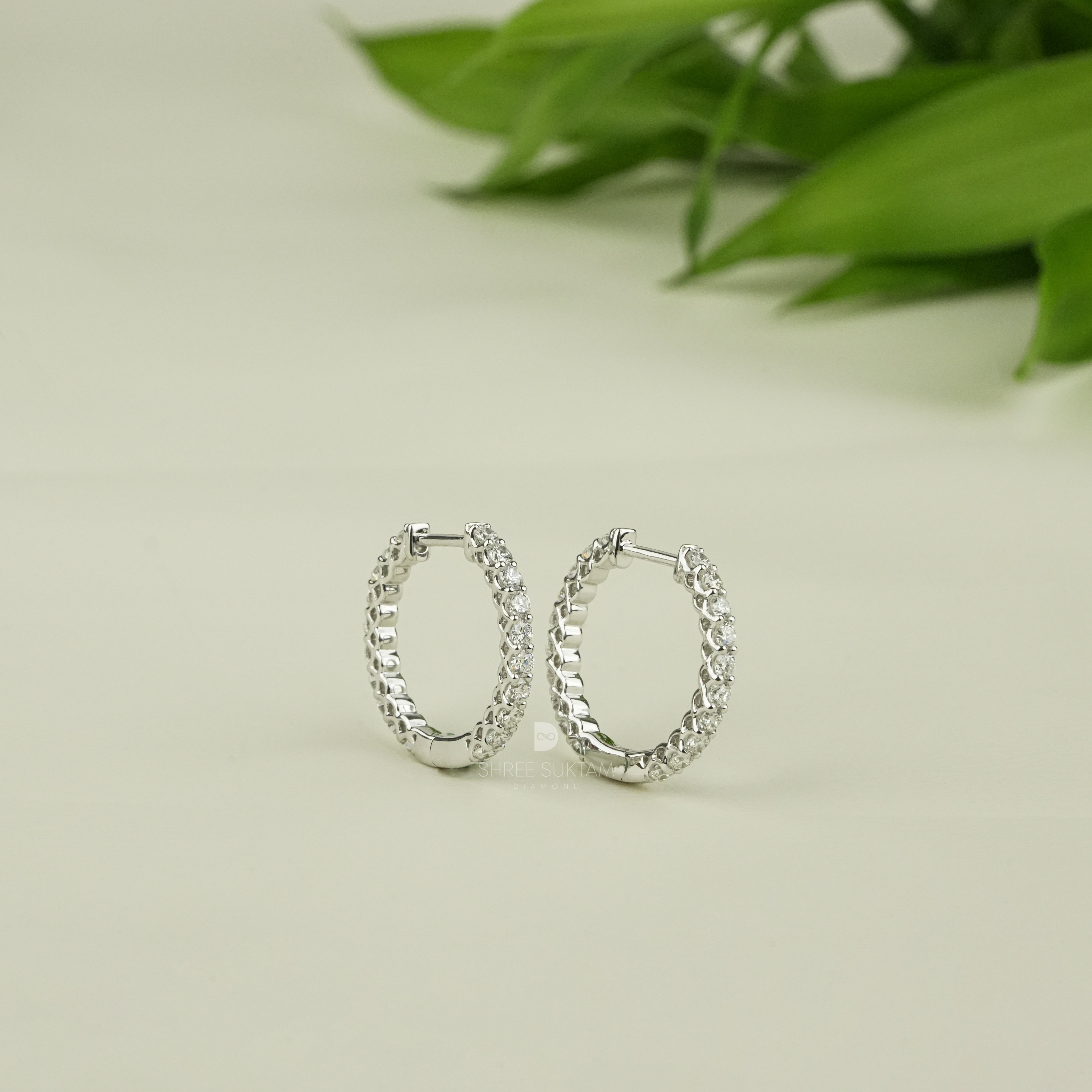 Hoop Earrings Lab Grown Diamond Sparkling Everyday Bridal Hoops for Women Bridal Hoop Earrings Minimalist Dainty Hoop Earrings
