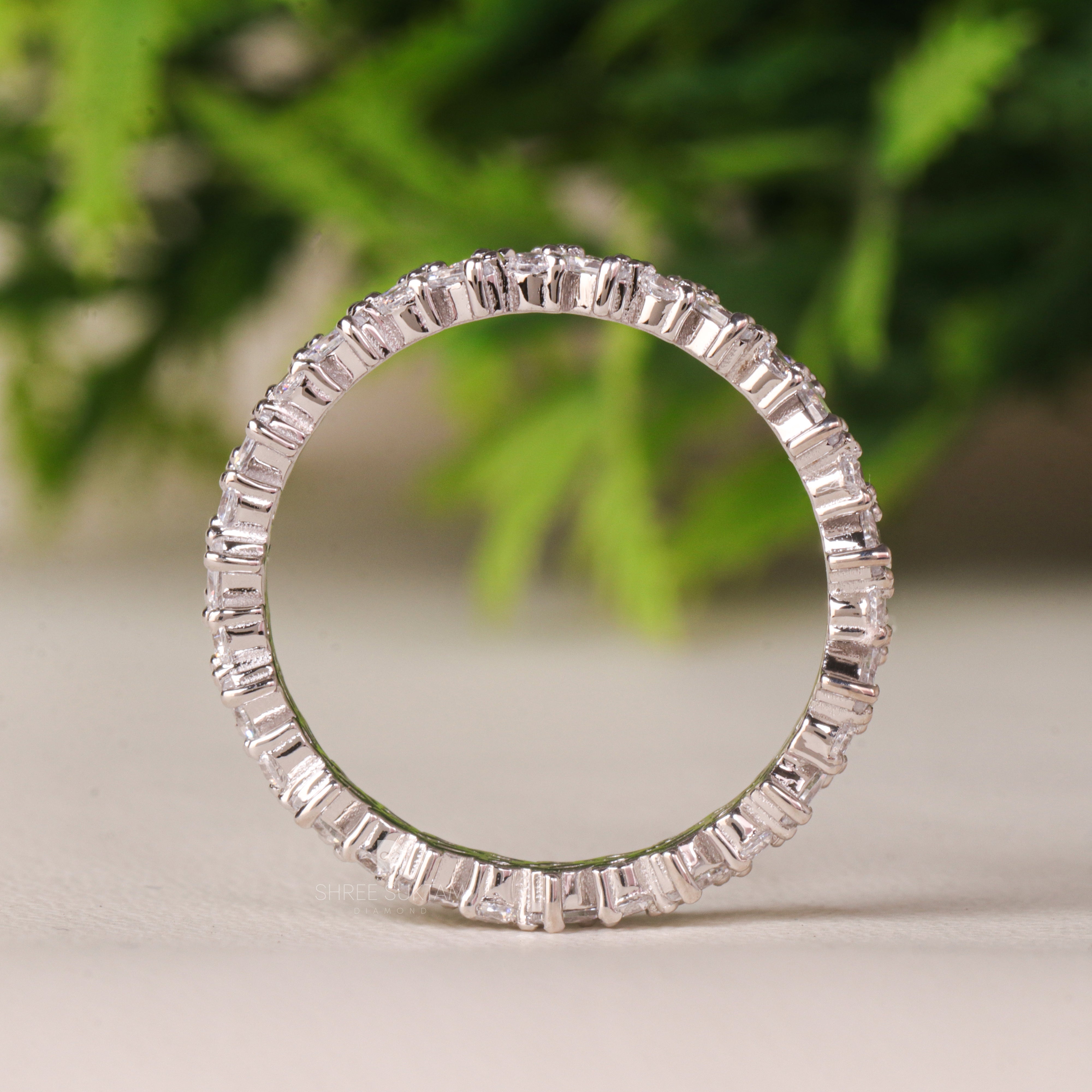 Marquise Diamond Band Lab Grown Diamond Eternity Band Leaf Design Wedding Anniversary Ring Dainty Stacking Ring Promise Ring Handmade Band