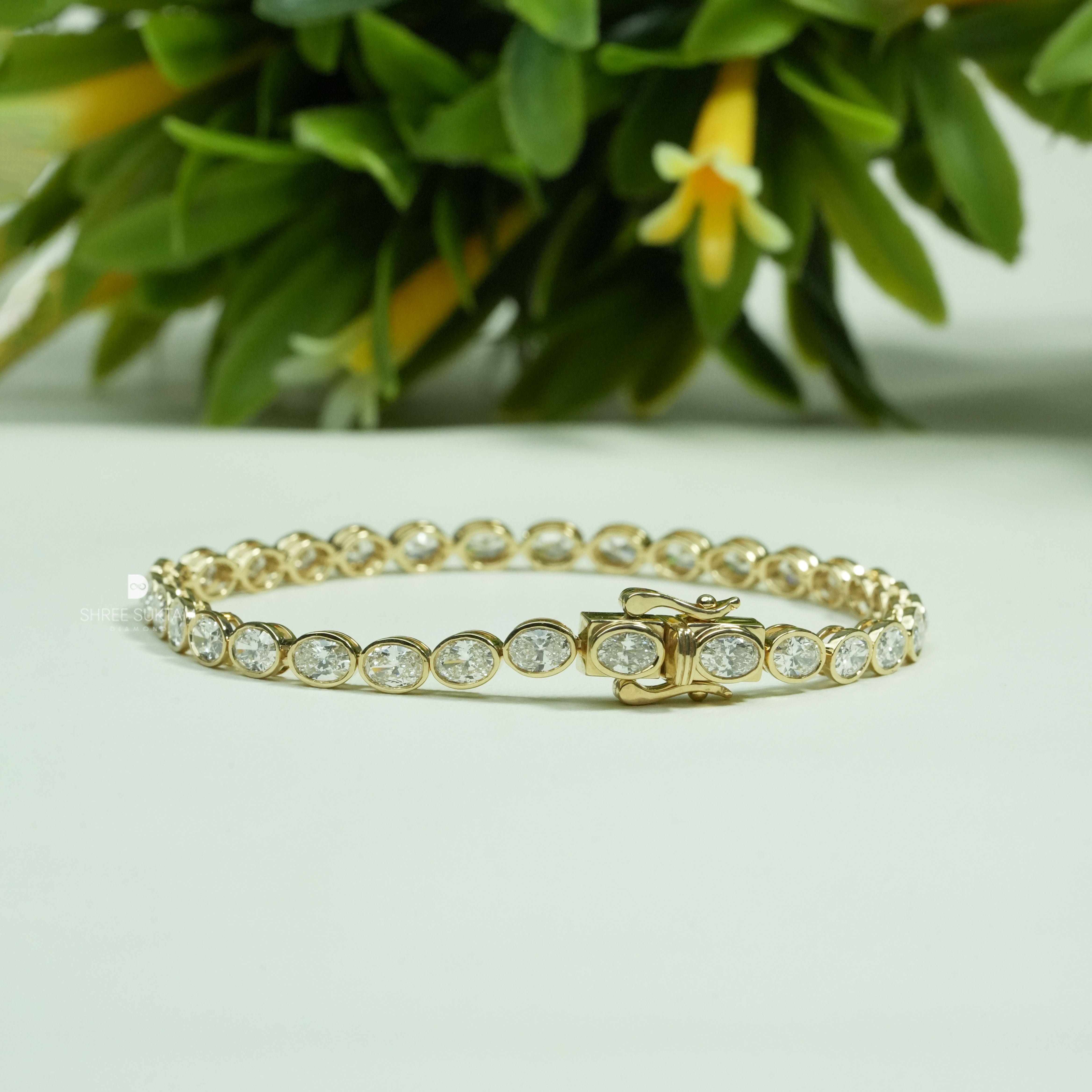 Oval Diamond Tennis Bracelet Bezel Set Lab Grown Diamond Bracelet | Elegant Luxury Wedding Jewelry Gift