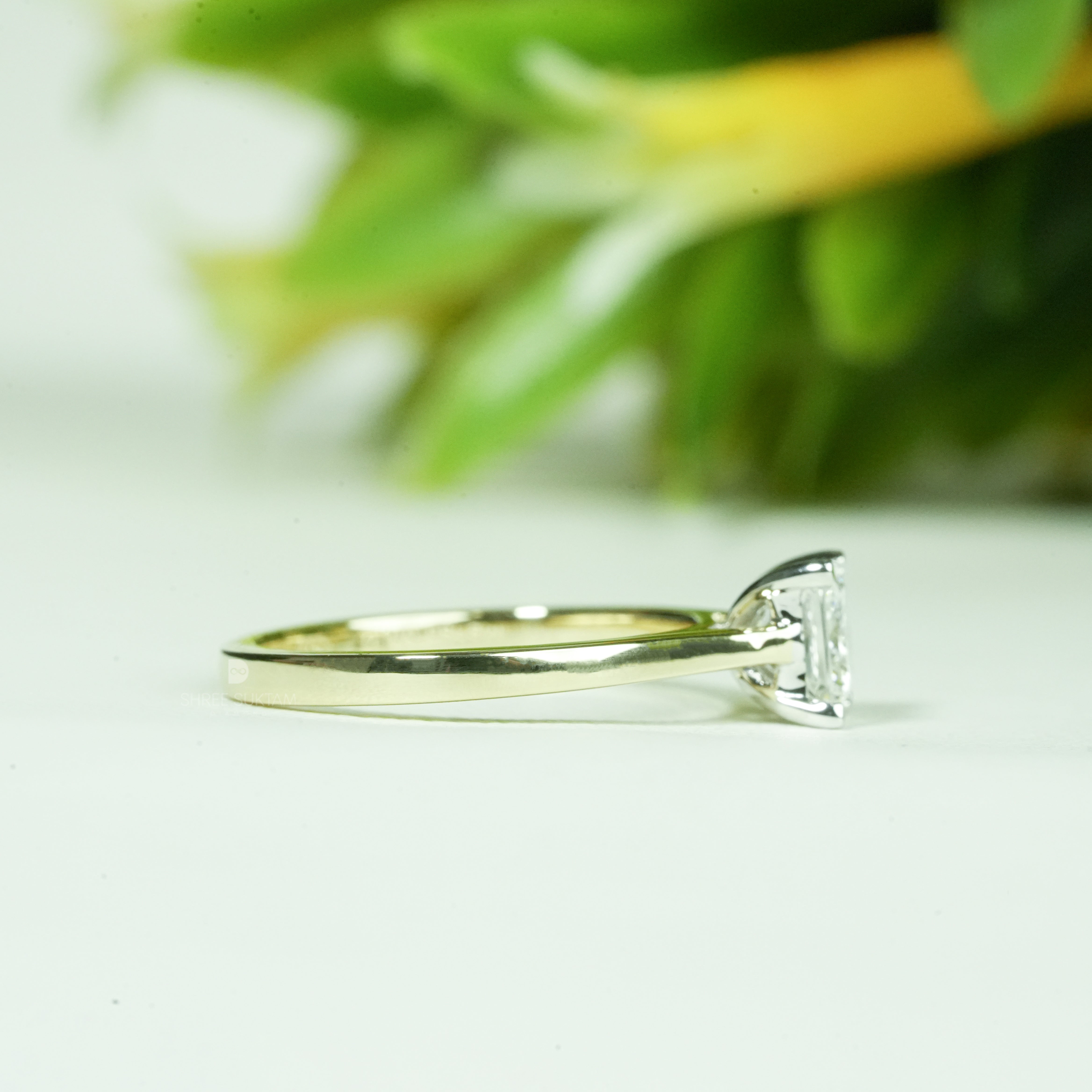 Princess Solitaire Diamond Engagement Ring Four-Prong Setting Elegant Minimalist Fine Jewelry Design Hand Crafted