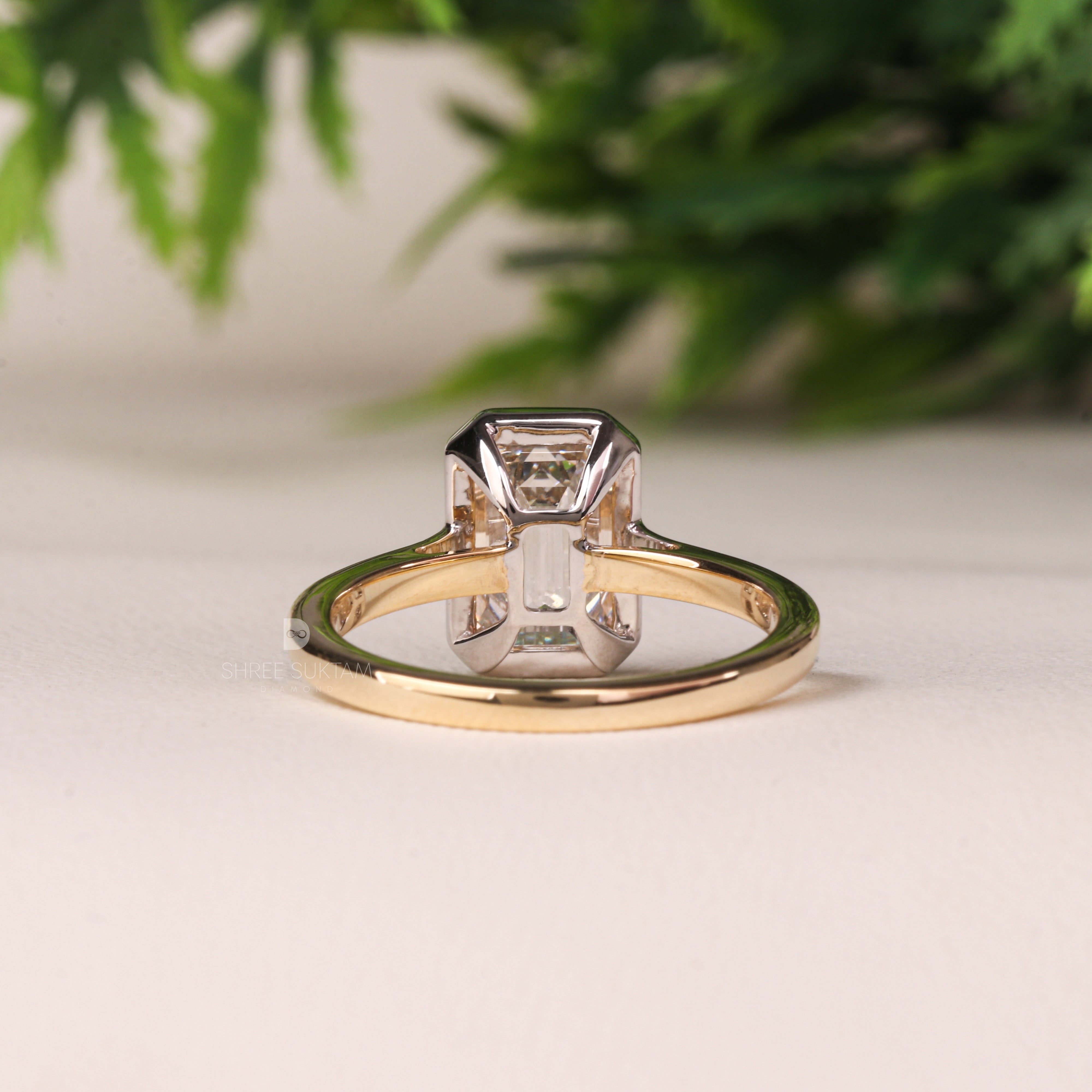 emerald cut diamond ring, bezel set engagement ring, yellow gold diamond ring, minimalist diamond ring, solitaire engagement ring, emerald cut solitaire ring, modern bridal jewelry, classic gold ring, dainty diamond ring, handmade engagement ring, fine gold jewelry, custom diamond ring, timeless engagement ring, wedding ring for women, luxury diamond ring, ethical gold ring, emerald ring for proposal, gift for her Western Ring 