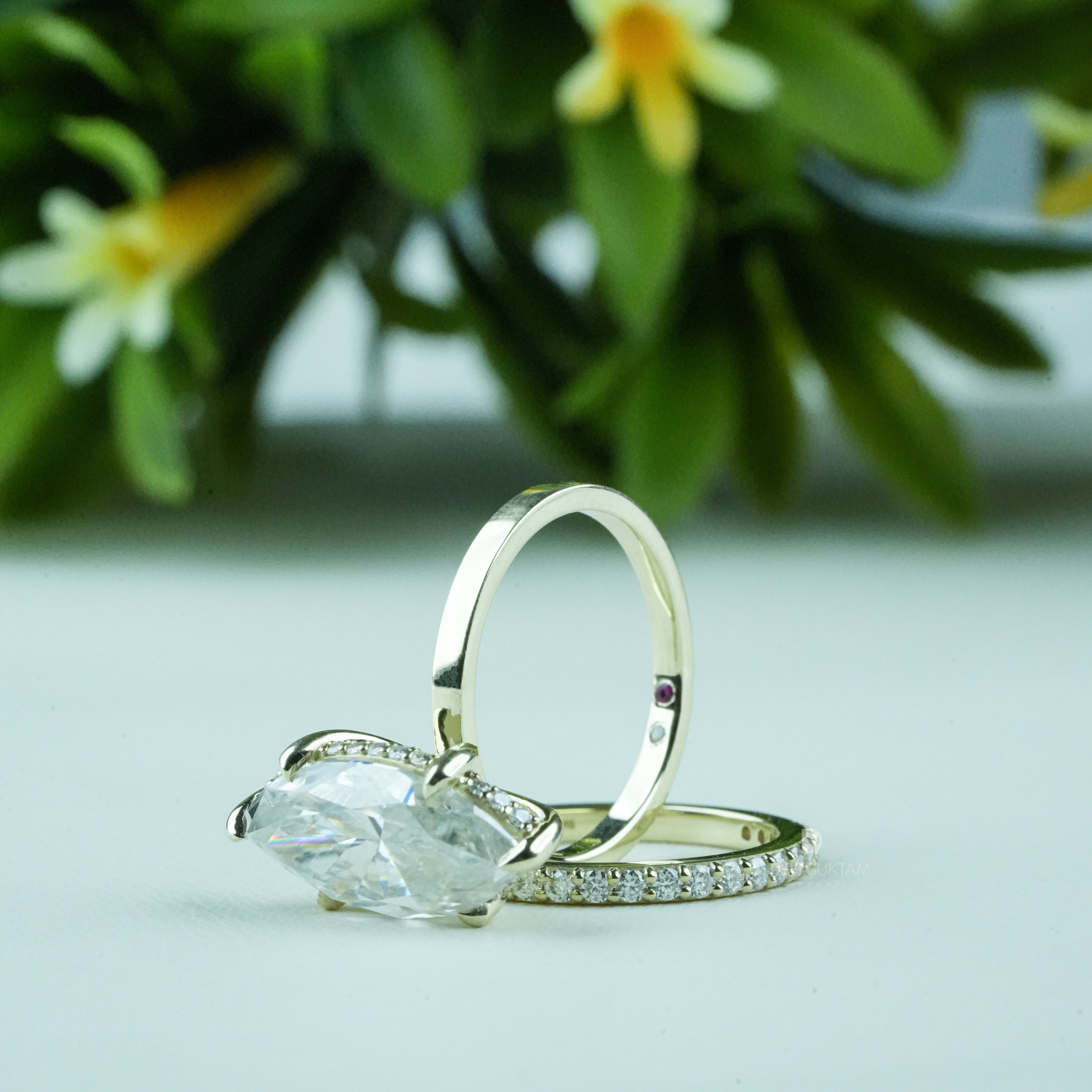 marquise cut diamond ring, gold engagement ring, bridal ring set, diamond wedding band, solitaire diamond ring, marquise engagement ring, anniversary gift for her, gold bridal jewelry, unique engagement ring, dainty eternity band, gold diamond ring, timeless wedding set, marquise solitaire ring, luxury bridal jewelry, handmade gold ring, wedding jewelry set, classic marquise ring, elegant proposal ring, gold stacking ring, fine jewelry gift for womenElegant gold engagement ring set featuring a stunning