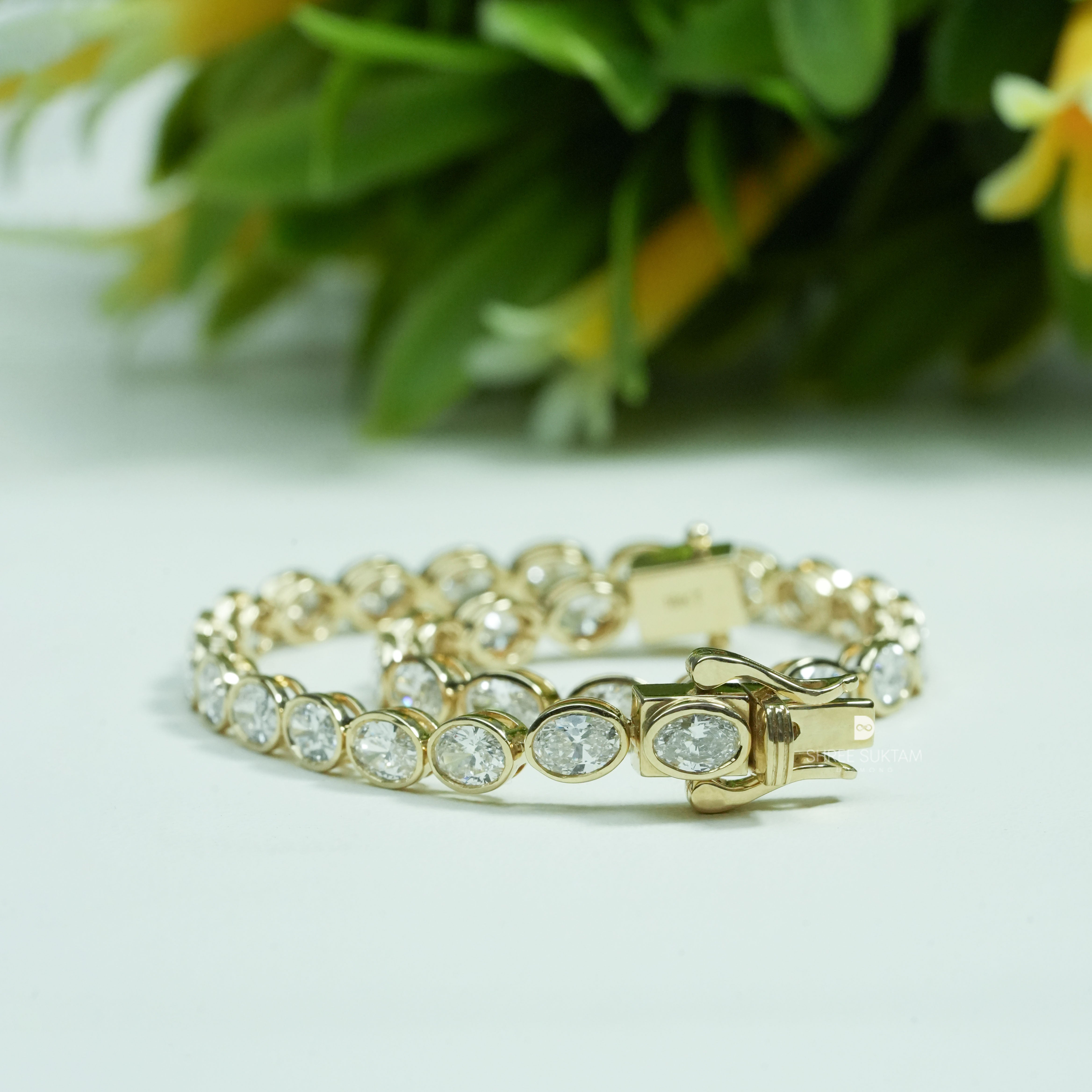 Oval Diamond Tennis Bracelet Bezel Set Lab Grown Diamond Bracelet | Elegant Luxury Wedding Jewelry Gift