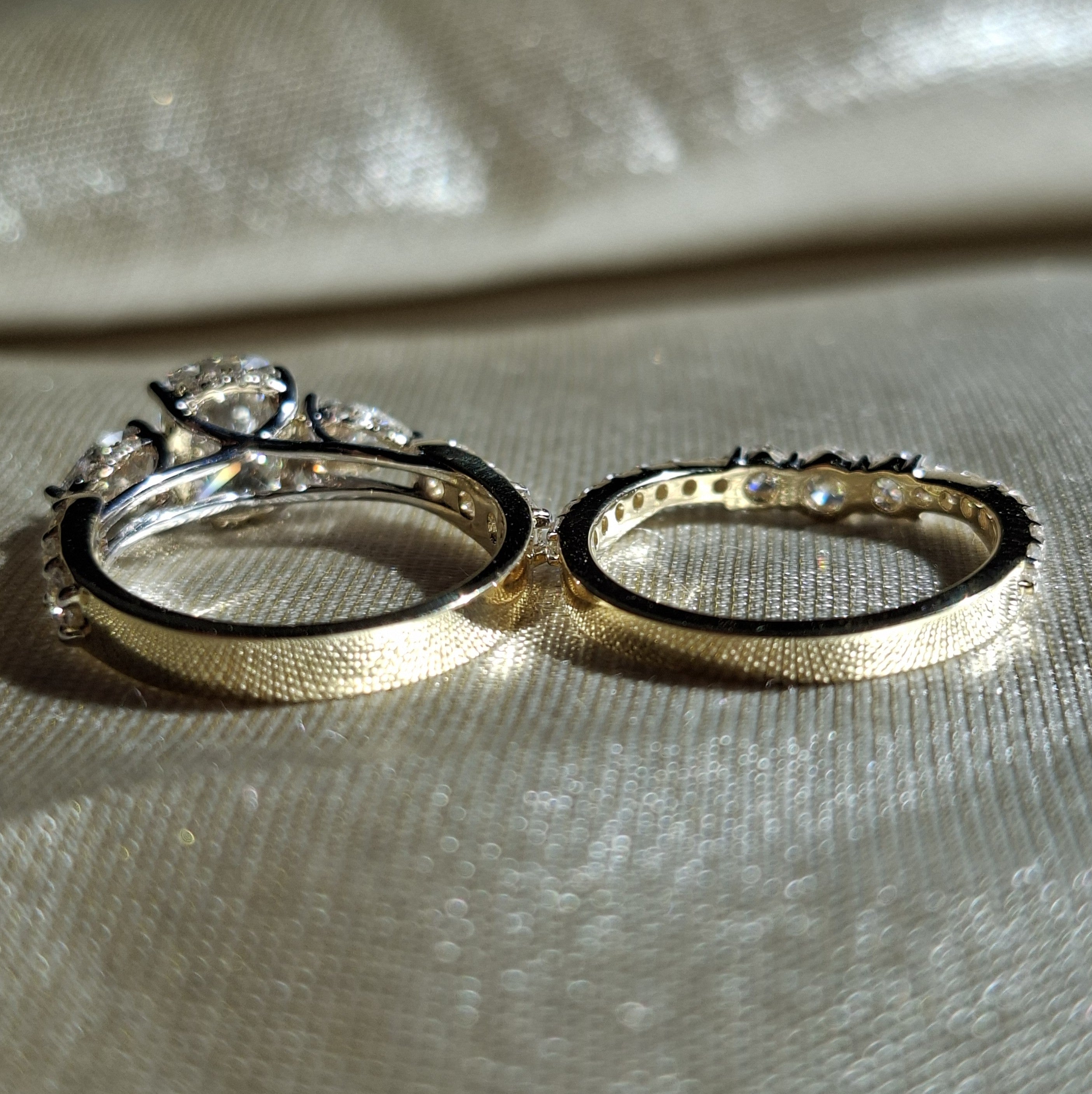 1.3 Carat Cushion Lab Grown Diamond Engagement Ring Set Pear Side Stone Diamond Wedding Ring Set Handamde jewelry Anniversary Gift for Her