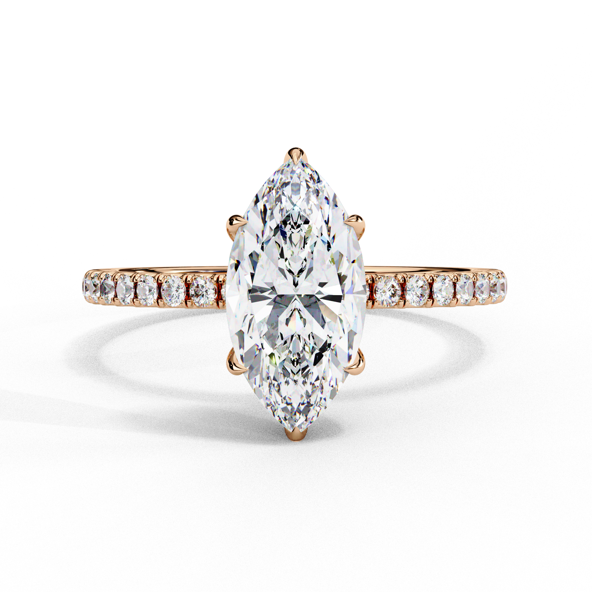 Xaviera Marquise  Lab Grown Diamond Hidden Halo Ring