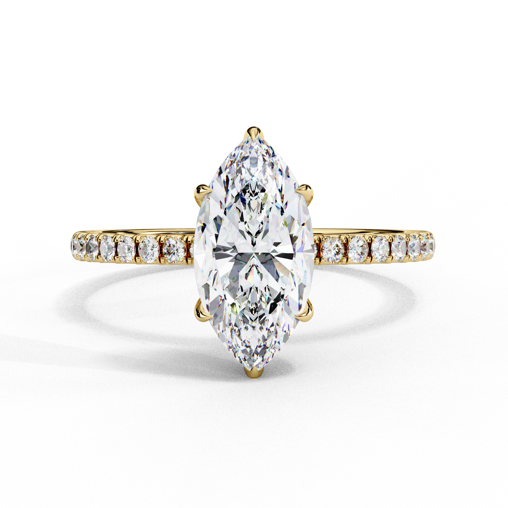 Xaviera Marquise  Lab Grown Diamond Hidden Halo Ring