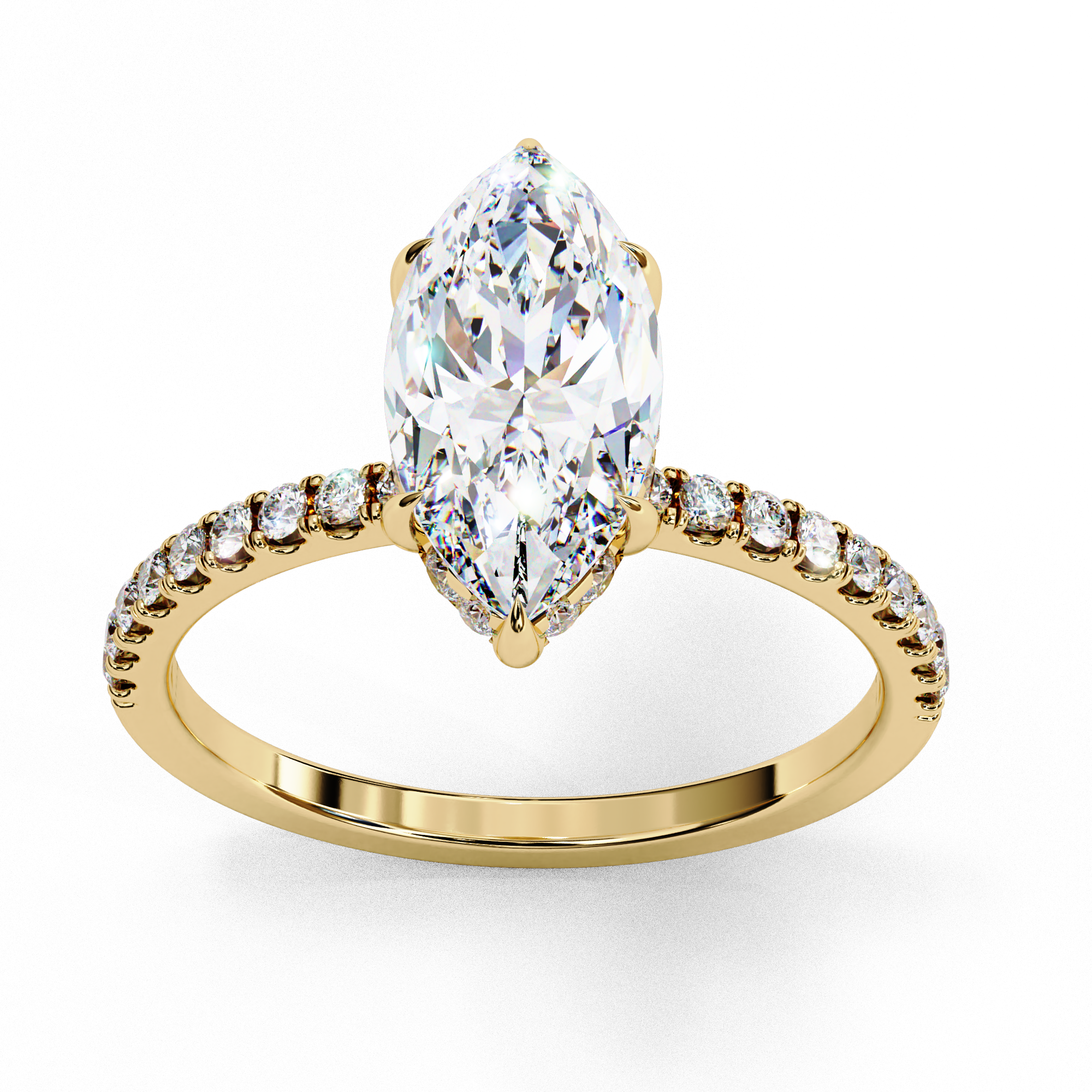 Xaviera Marquise  Lab Grown Diamond Hidden Halo Ring