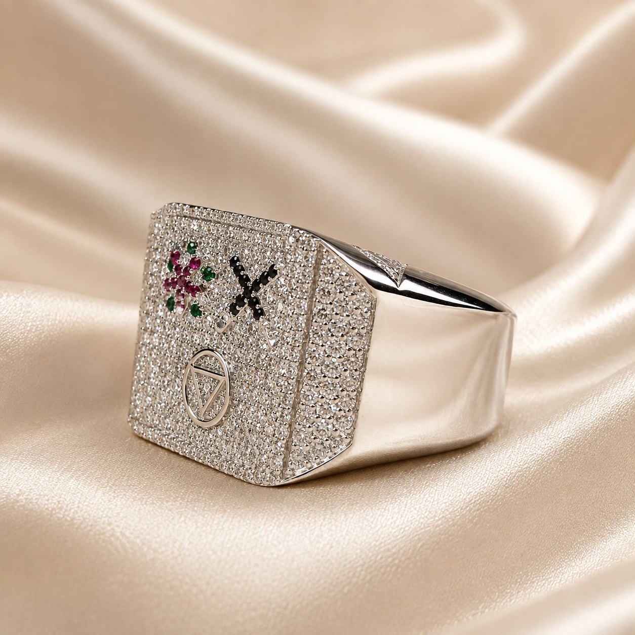 Round Natural Diamond Custom Ring Personalized Diamond Ring Iced Out Name Ring Championship Jewelry Sports Winner Ring Handmade Jewelry