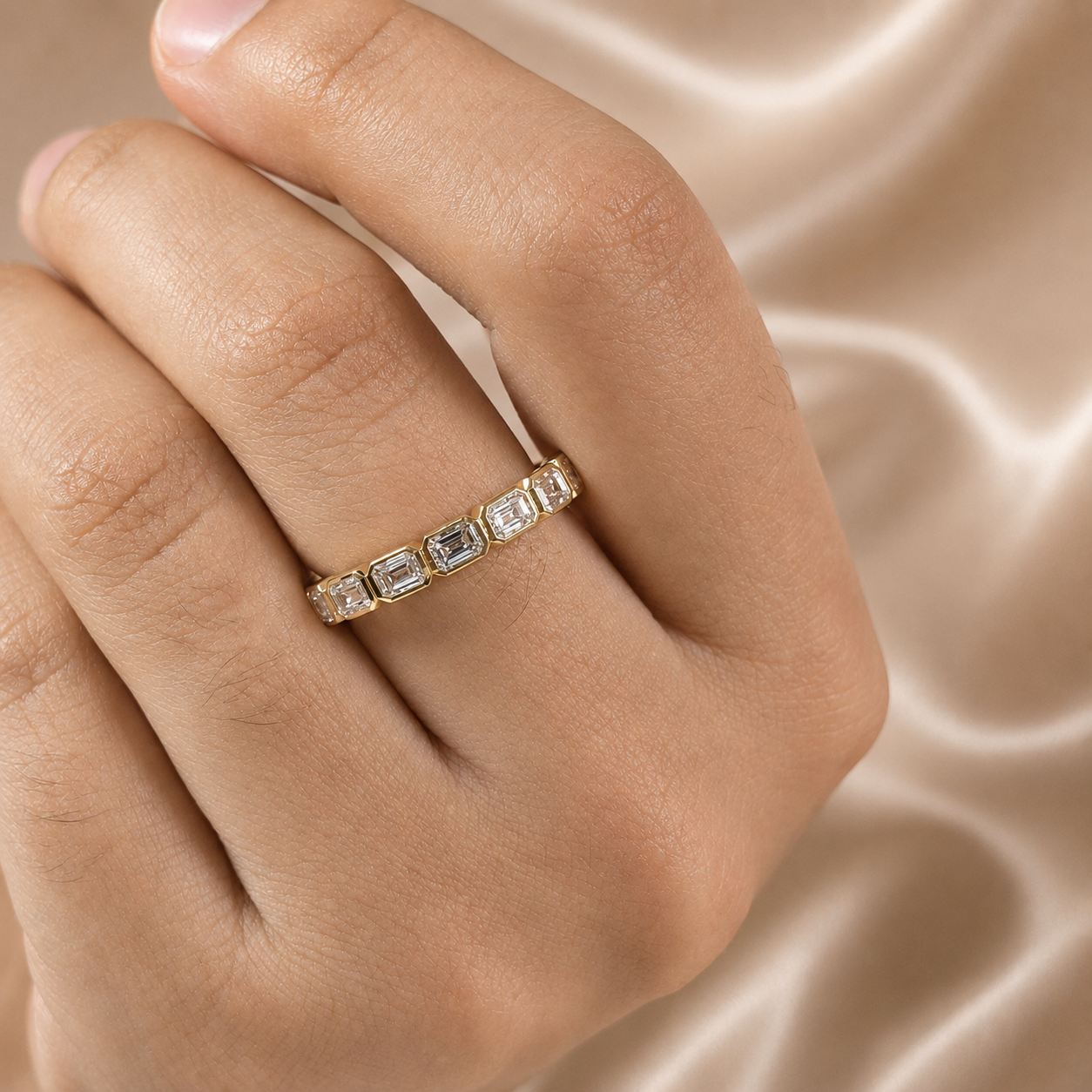 Emerald Lab Grown Diamond Engagement Ring White Gold Solitaire Ring Emerald Promise Ring Minimalist Wedding Handmade Jewelry Gfit For Her (Copy)