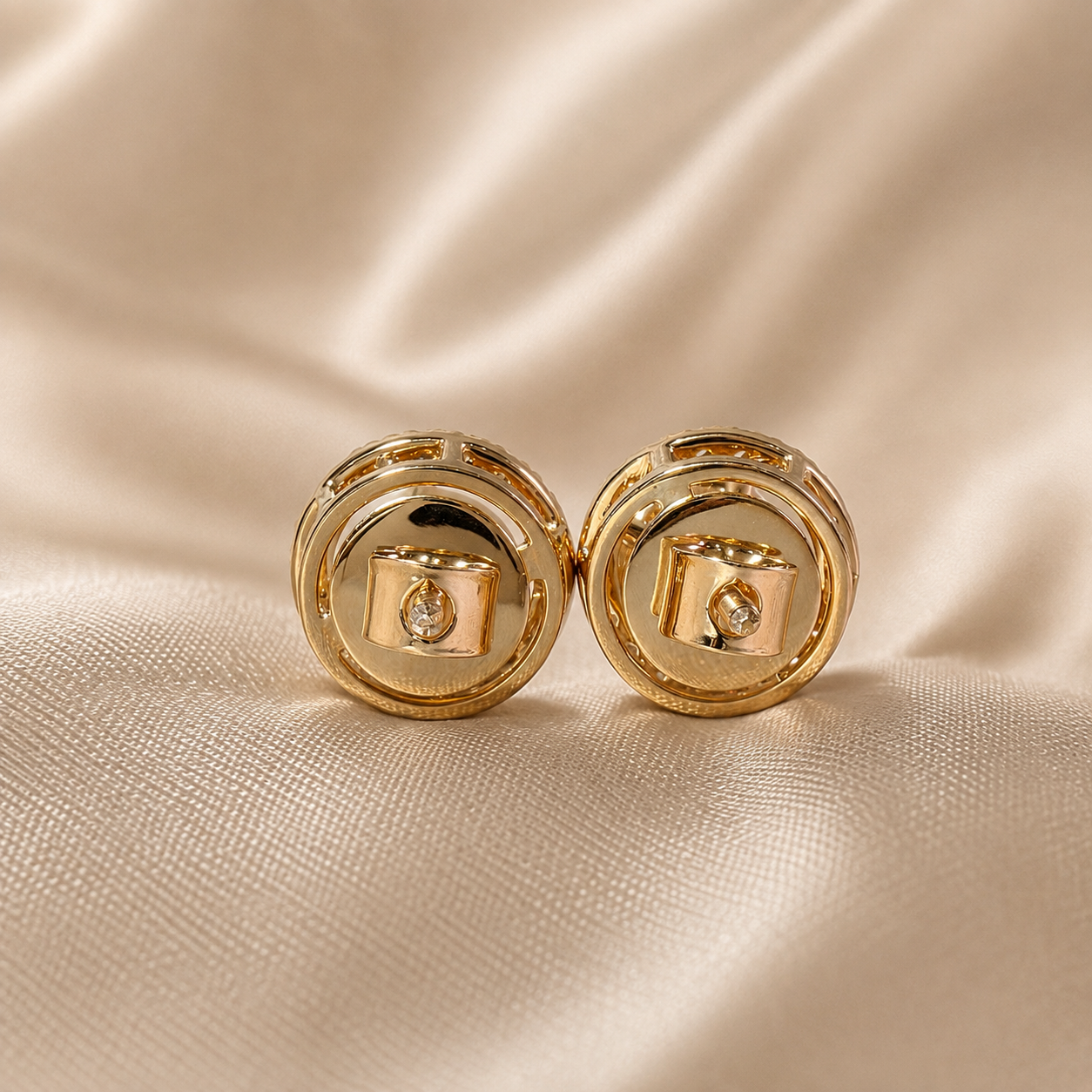 Round Lab Grown Diamond Halo Stud Earrings Gold Diamond Earrings Brilliant Cut Elegant Bridal Wedding Handmade Jewelry Luxury Gift for Her