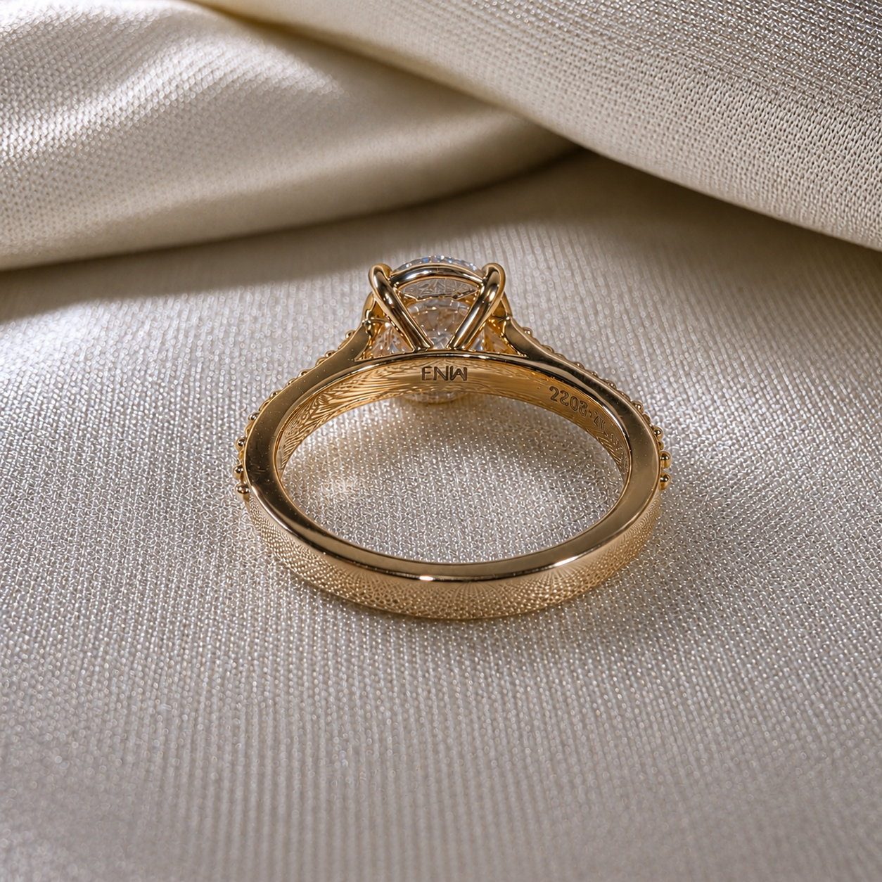 Round Engagement Ring Lab Grown Diamond Hidden Birthstone Diamond Solitaire Bridal Ring Personalized Promise Ring Handmade jewelry