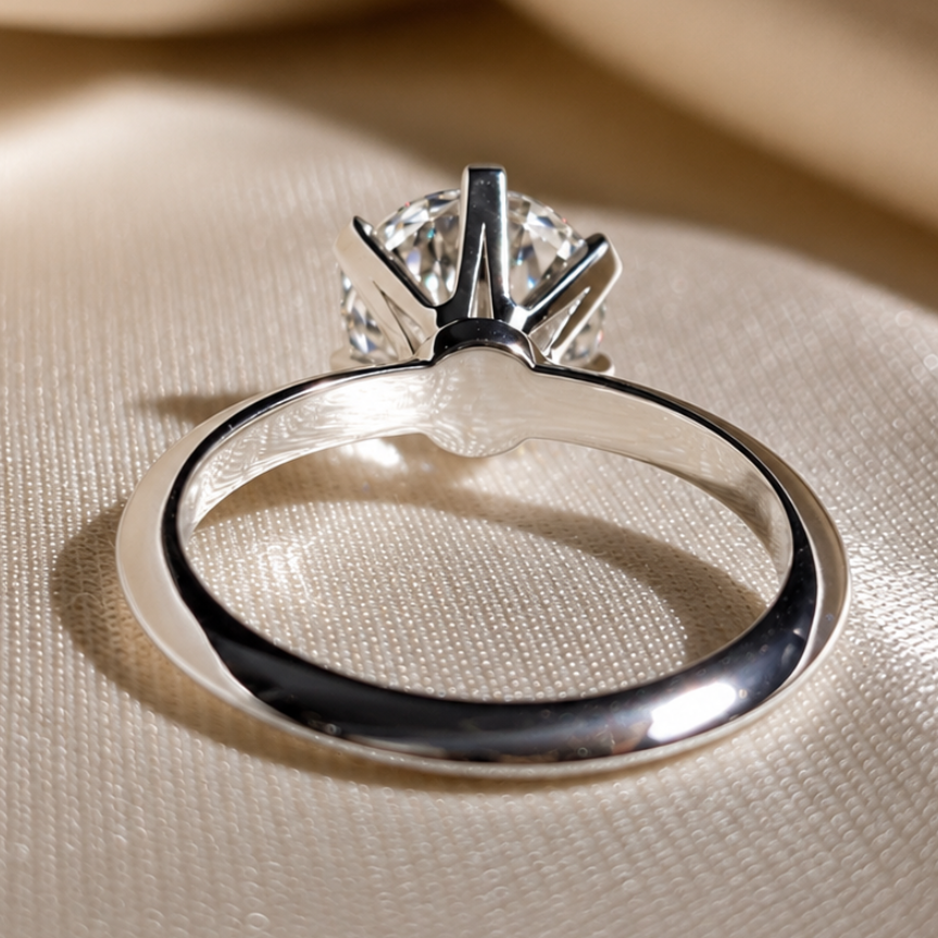 3 Carat Round Cut Lab Grown Diamond Solitaire Engagement Ring Proposal Minimalist Promise Ring