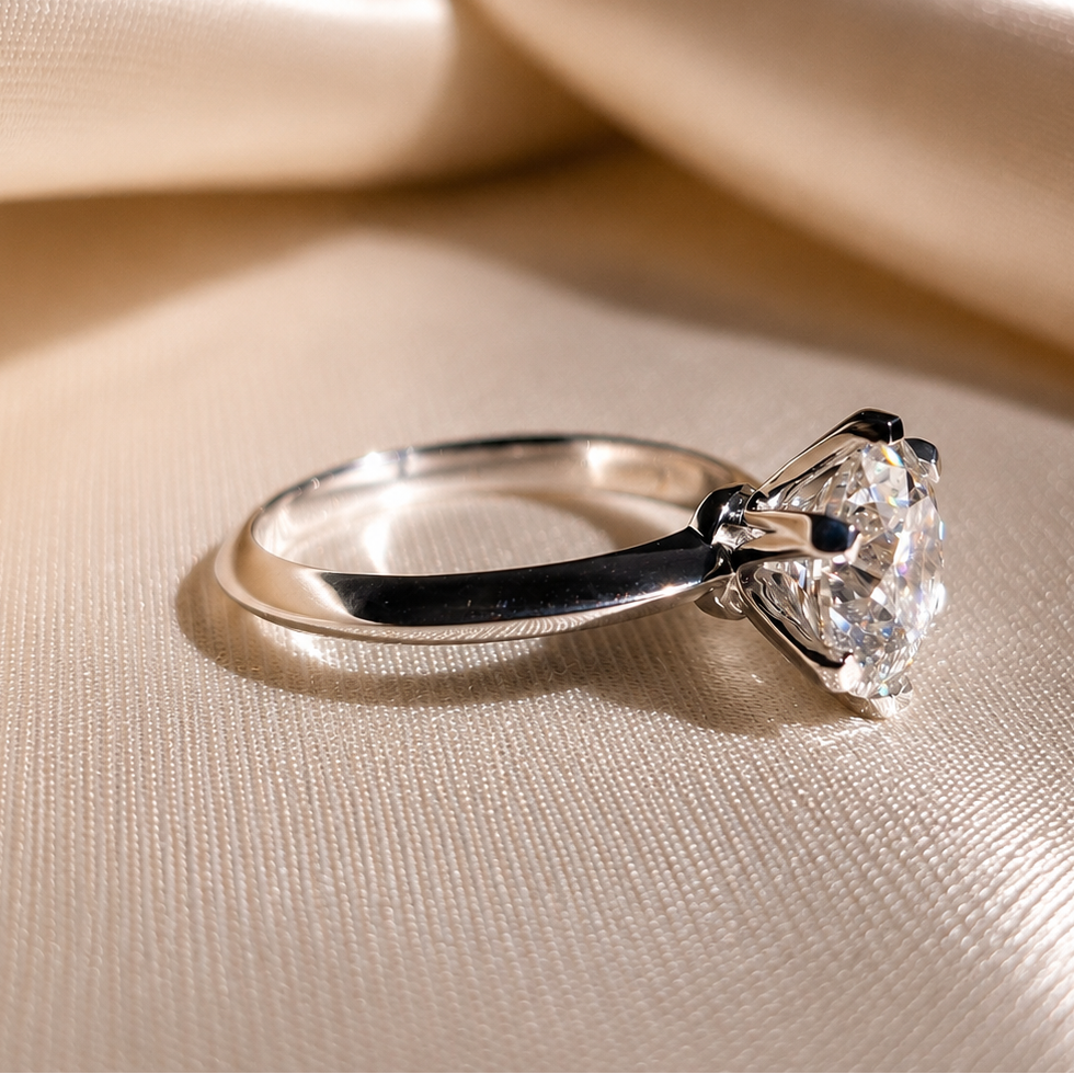 3 Carat Round Cut Lab Grown Diamond Solitaire Engagement Ring Proposal Minimalist Promise Ring