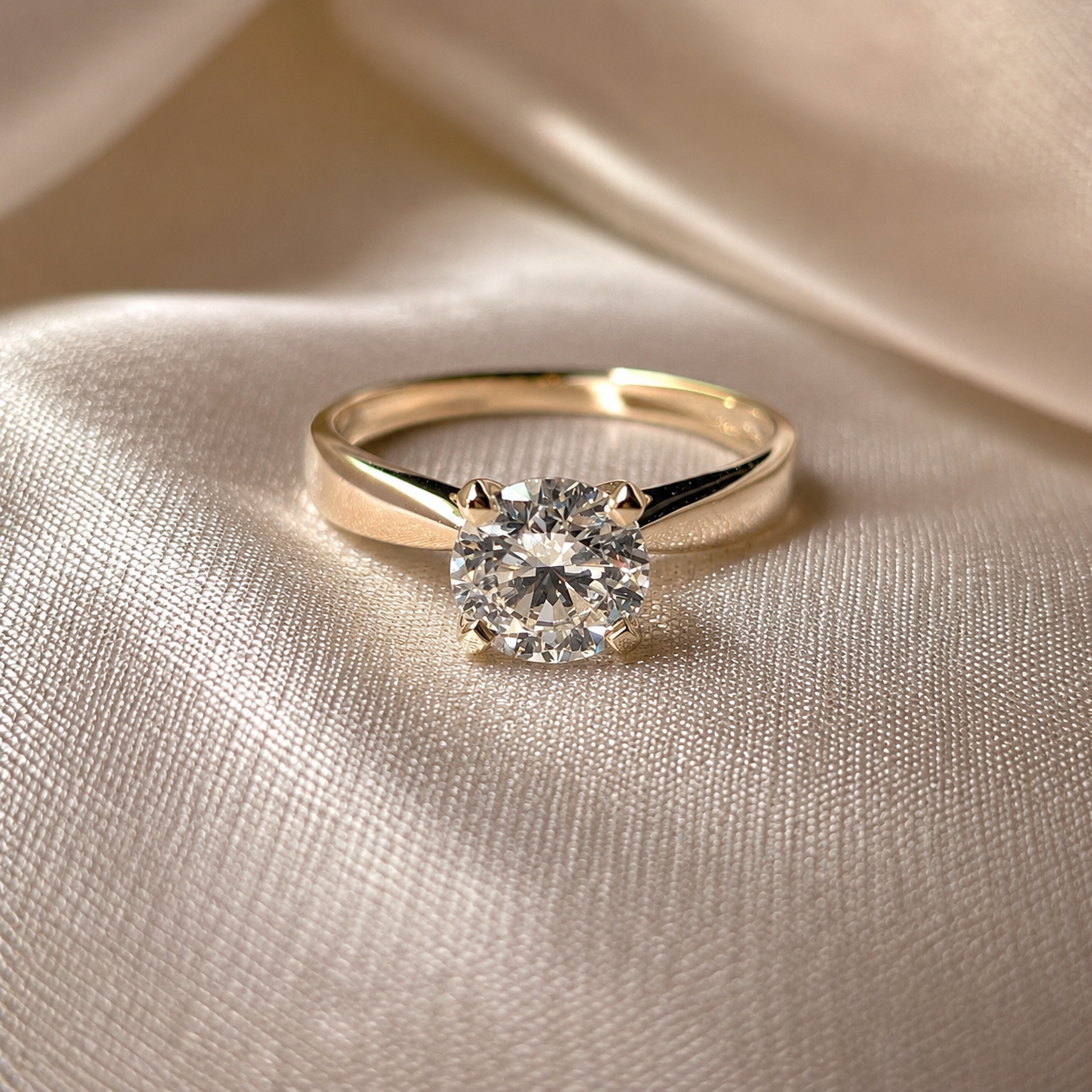 Round Cut Lab Grown Solitaire Engagement Classic Promise Ring Minimalist Bridal Ring Handmade jewelry