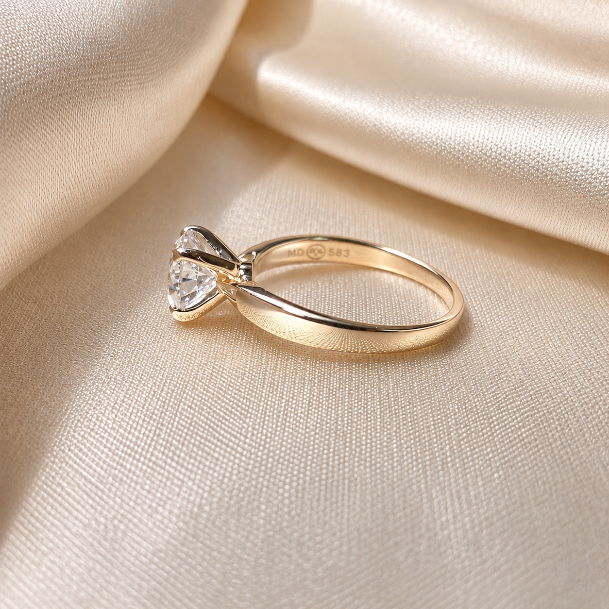 Round Cut Lab Grown Solitaire Engagement Classic Promise Ring Minimalist Bridal Ring Handmade jewelry