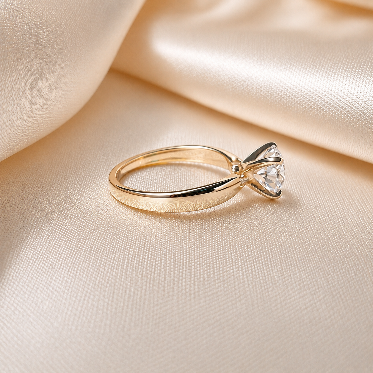Round Cut Lab Grown Solitaire Engagement Classic Promise Ring Minimalist Bridal Ring Handmade jewelry