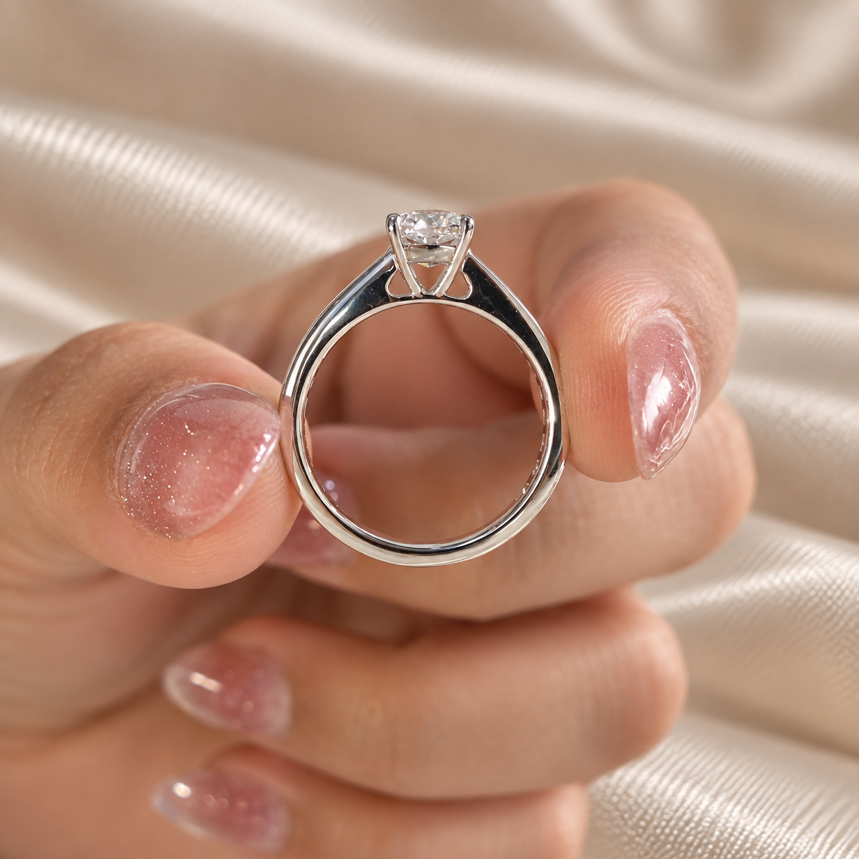 Cushion Lab Grown Diamond Classic Engagement Ring Diamond Band Classic Bridal Ring