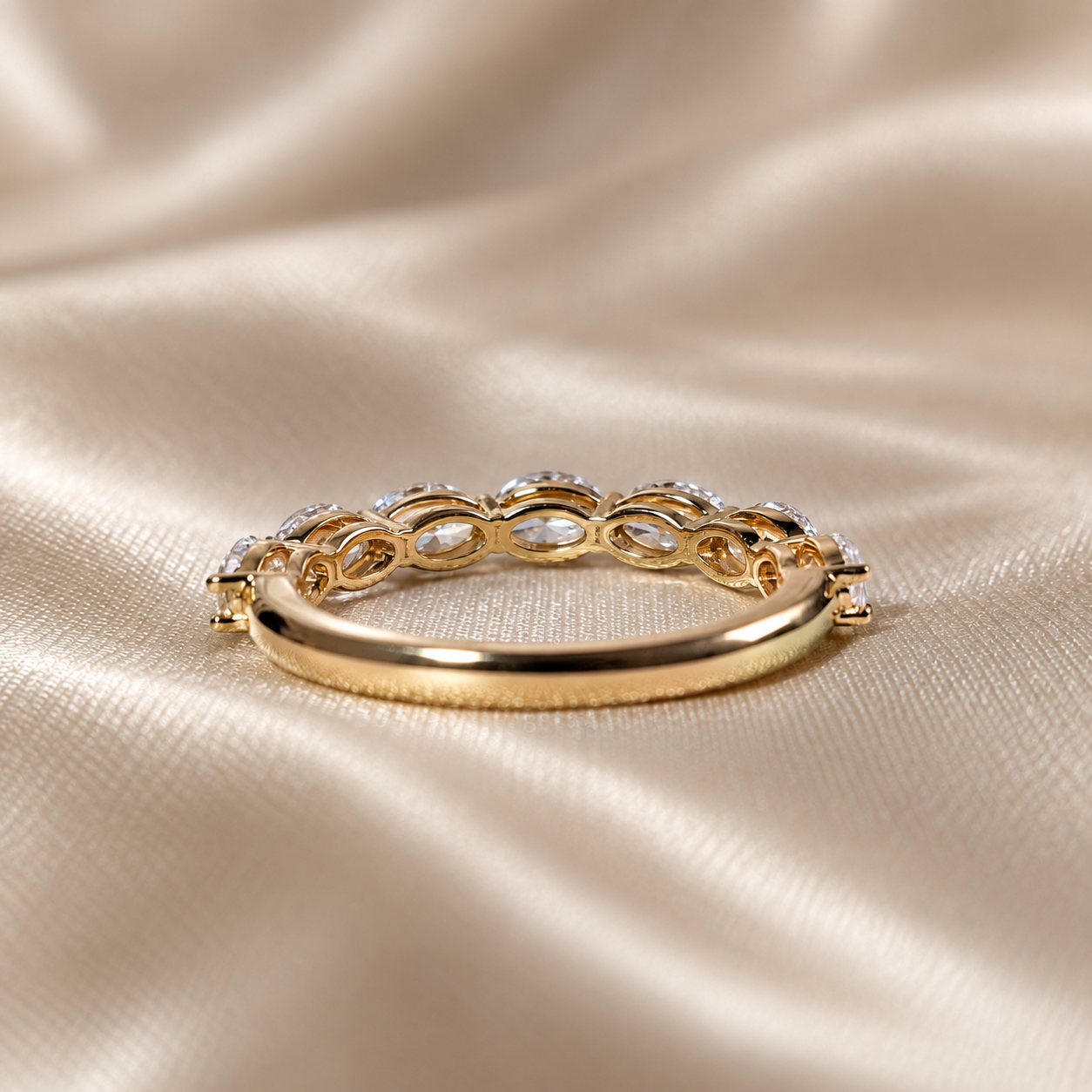 Oval Lab Grown Diamond Engagement Ring Eternity Wedding Band Classic Stackable Fine Jewelry