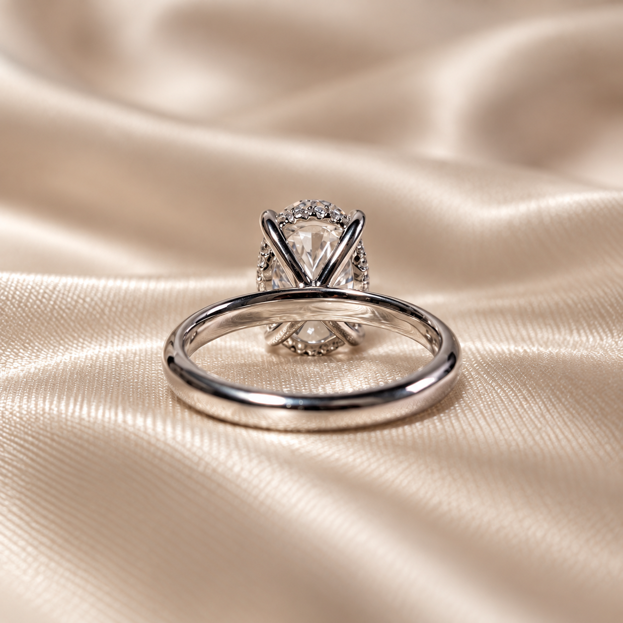 Oval Cut Lab Grown Diamond Engagement Ring Solitaire Classic Bridal Jewelry