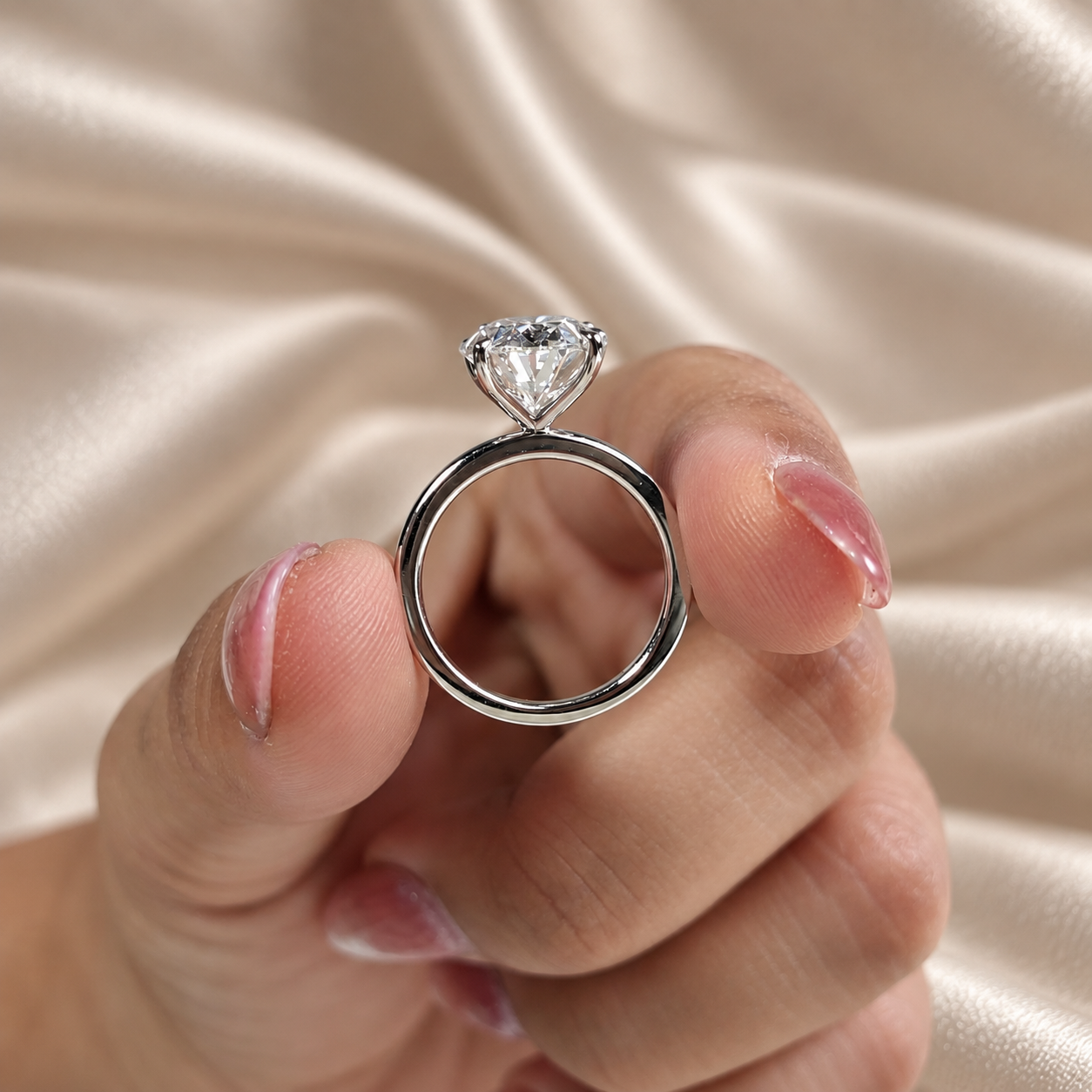 Oval Lab Grown Diamond Ring Classic Solitaire Bridal Ring Elegant Diamond Engagement Ring