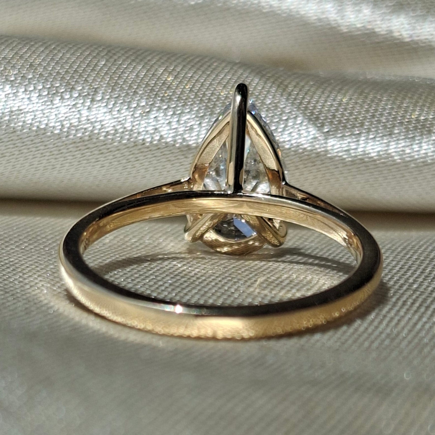 2 Carat Pear Cut Lab Grown Diamond Solitaire Engagement Ring Teardrop Promise Minimalist Proposal Ring