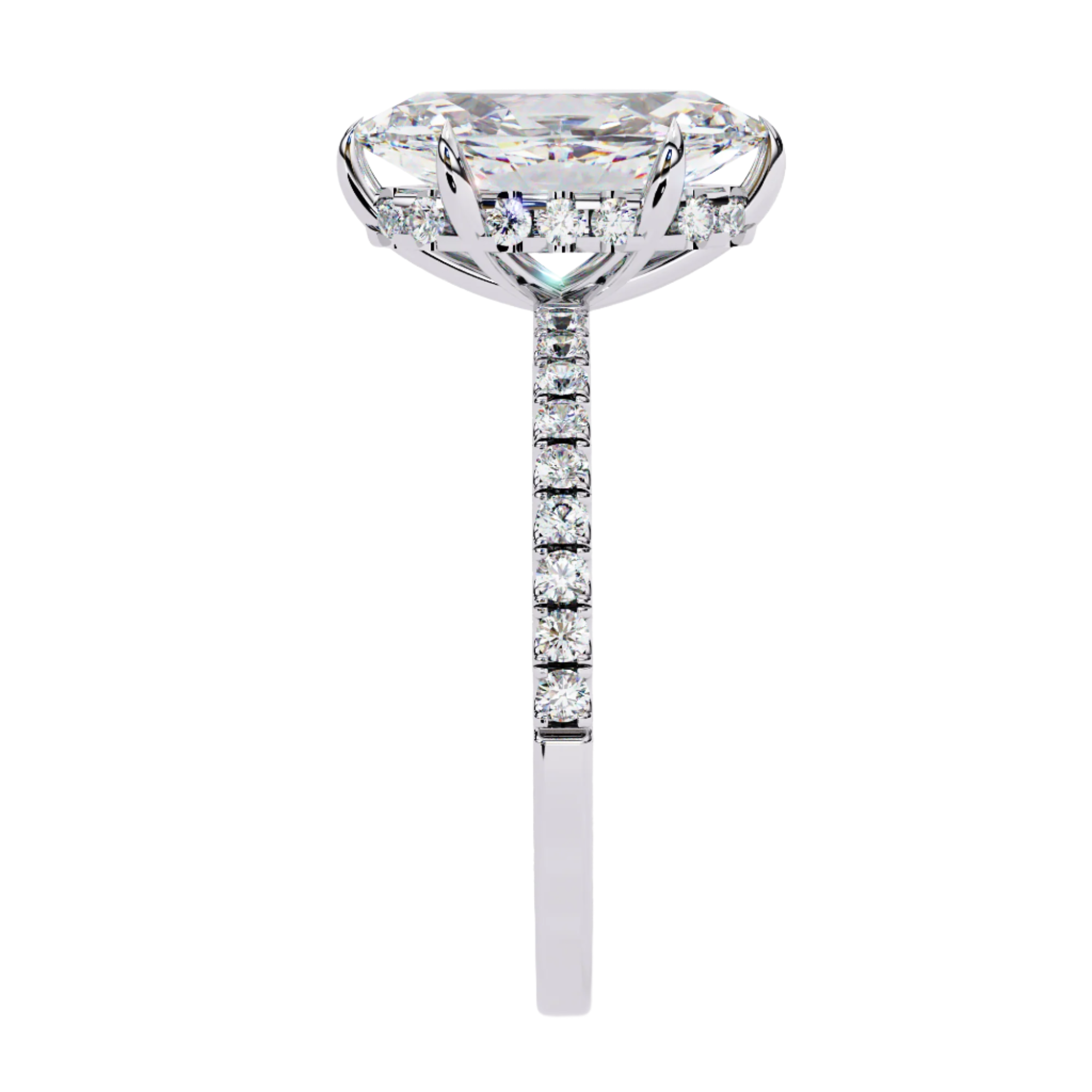 Xaviera Marquise  Lab Grown Diamond Hidden Halo Ring