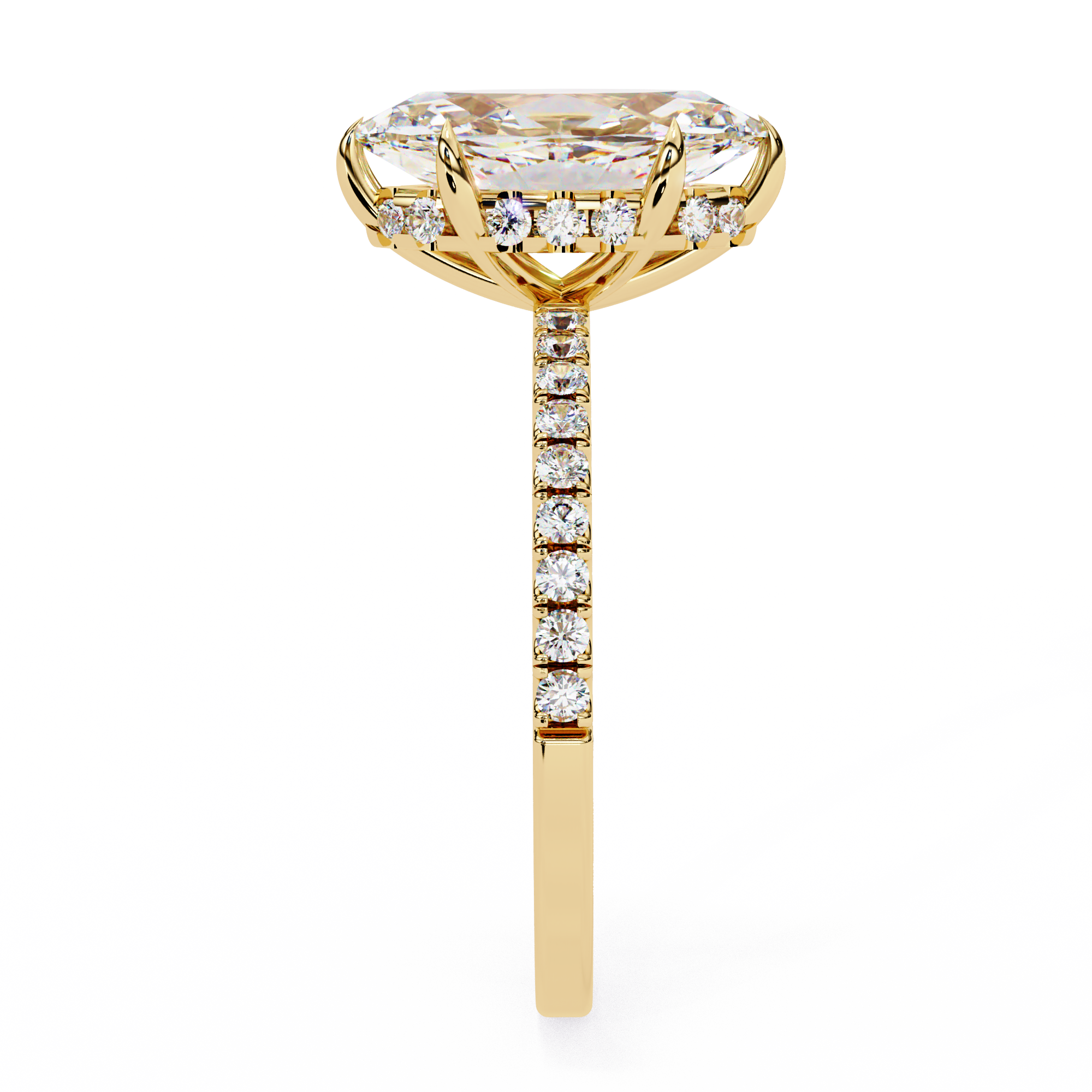 Xaviera Marquise  Lab Grown Diamond Hidden Halo Ring