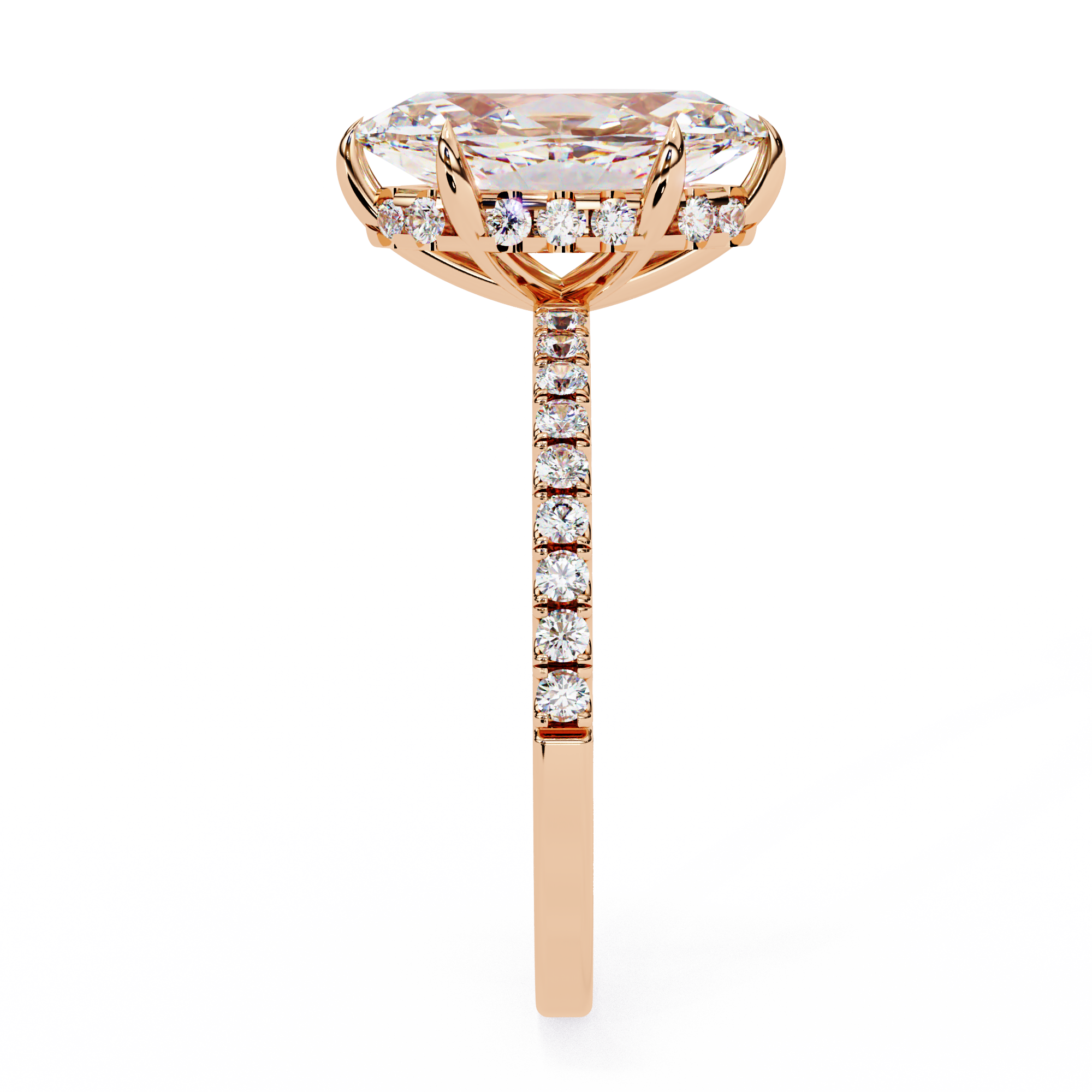 Xaviera Marquise  Lab Grown Diamond Hidden Halo Ring