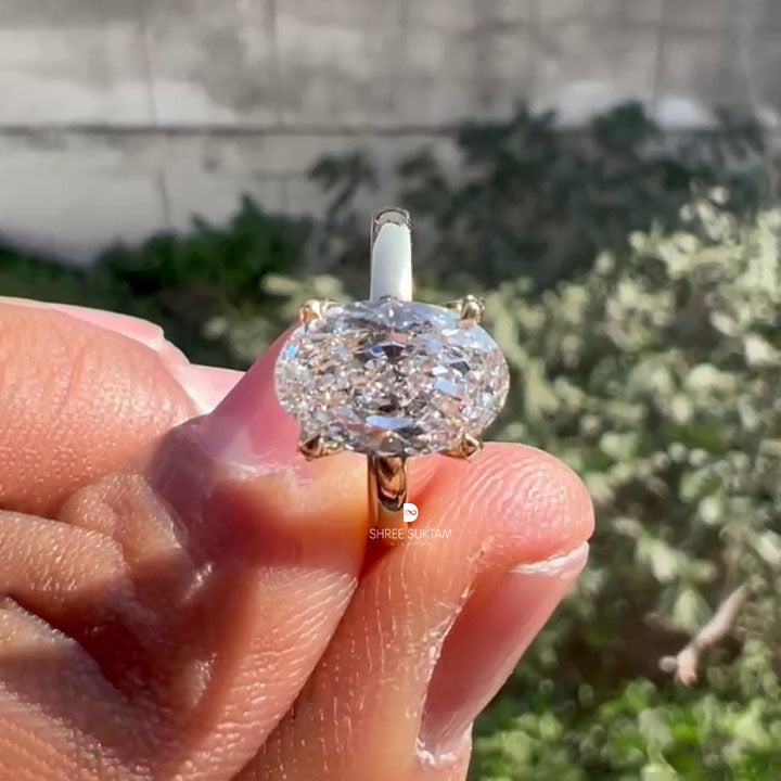 Oval Cut Diamond Solitaire Ring Engagement Ring Minimalist Prong Setting Ring Lab Grown Diamond Ring Elegant Proposal Jewelry Handmade jewelry