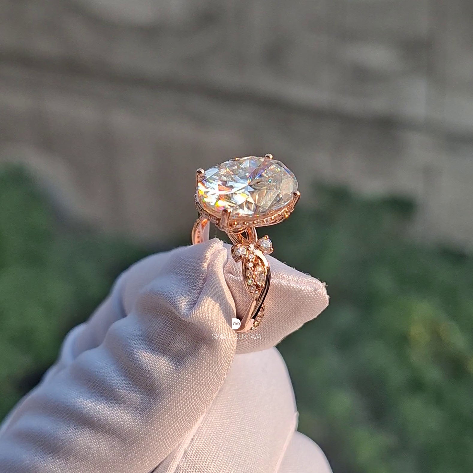 Oval Diamond Solitaire Ring Hidden Halo Engagement Ring Luxury Oval Diamond Ring Rose Gold Statement Ring Bridal Jewelry Gift Handmade Ring