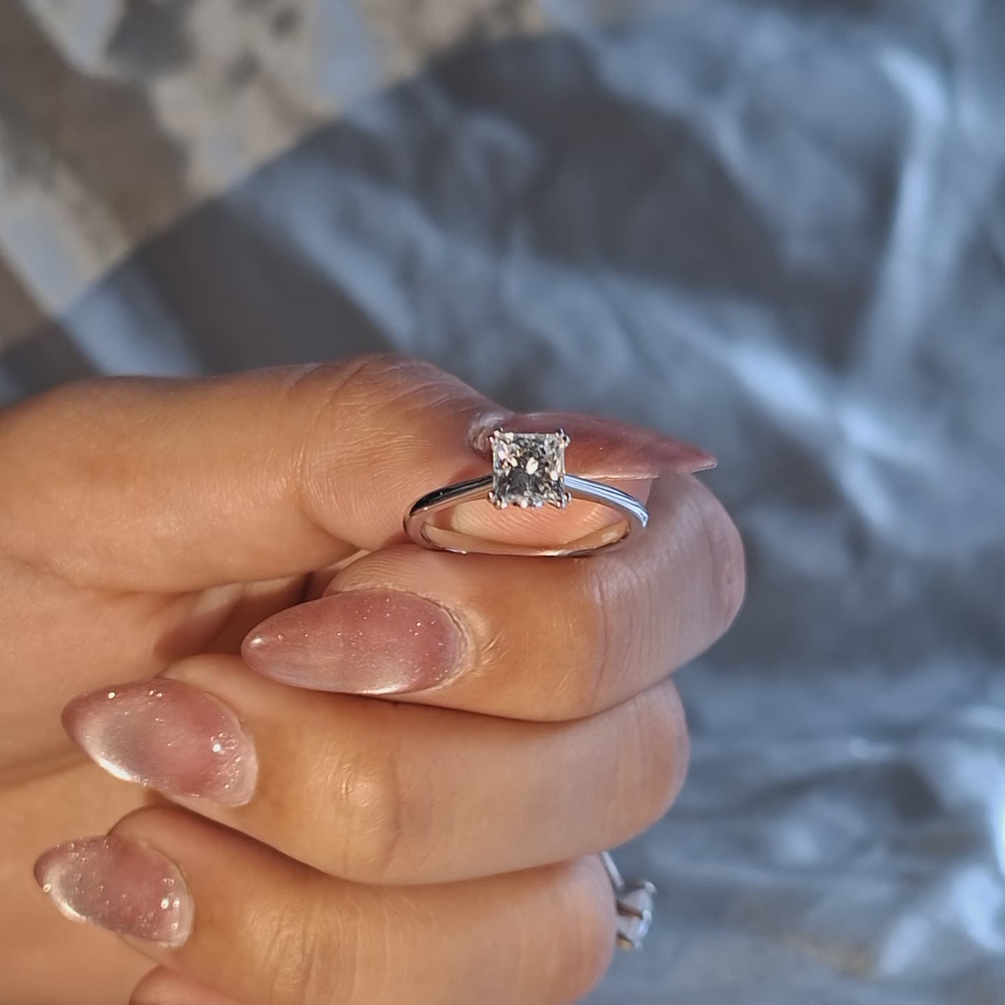 Princess Cut Lab Grown Diamond Solitaire Engagement Ring