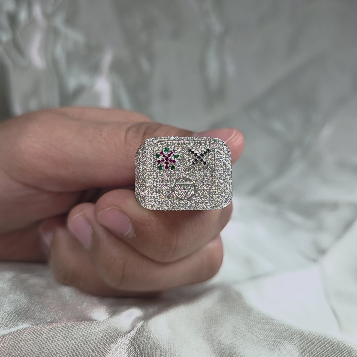 Round Natural Diamond Custom Ring Personalized Diamond Ring Iced Out Name Ring Championship Jewelry Sports Winner Ring Handmade Jewelry