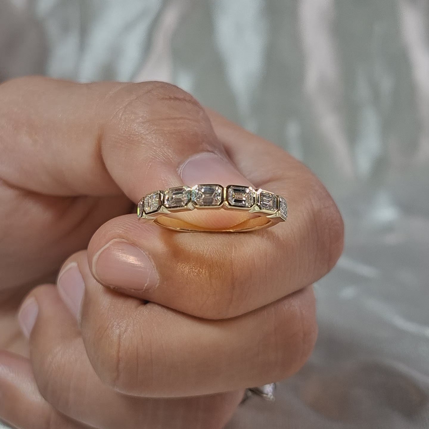 Emerald Lab Grown Diamond Engagement Ring White Gold Solitaire Ring Emerald Promise Ring Minimalist Wedding Handmade Jewelry Gfit For Her (Copy)