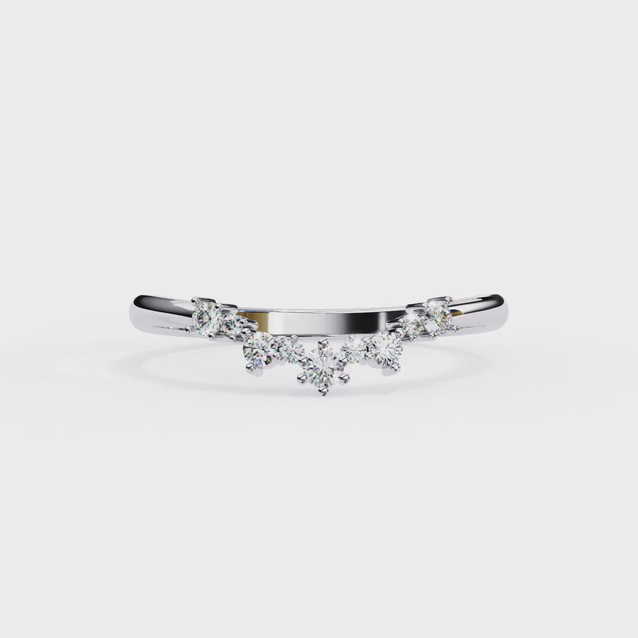 Lunaris Lab Grown Diamond Round Chevron/Tiara Band
