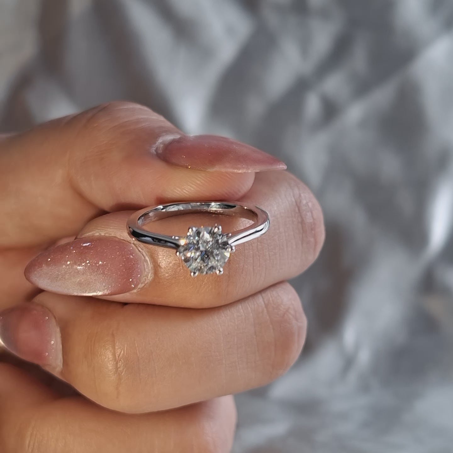 Round Lab Grown Diamond Timeless Basket Setting Minimalist Solitaire Engagement Ring