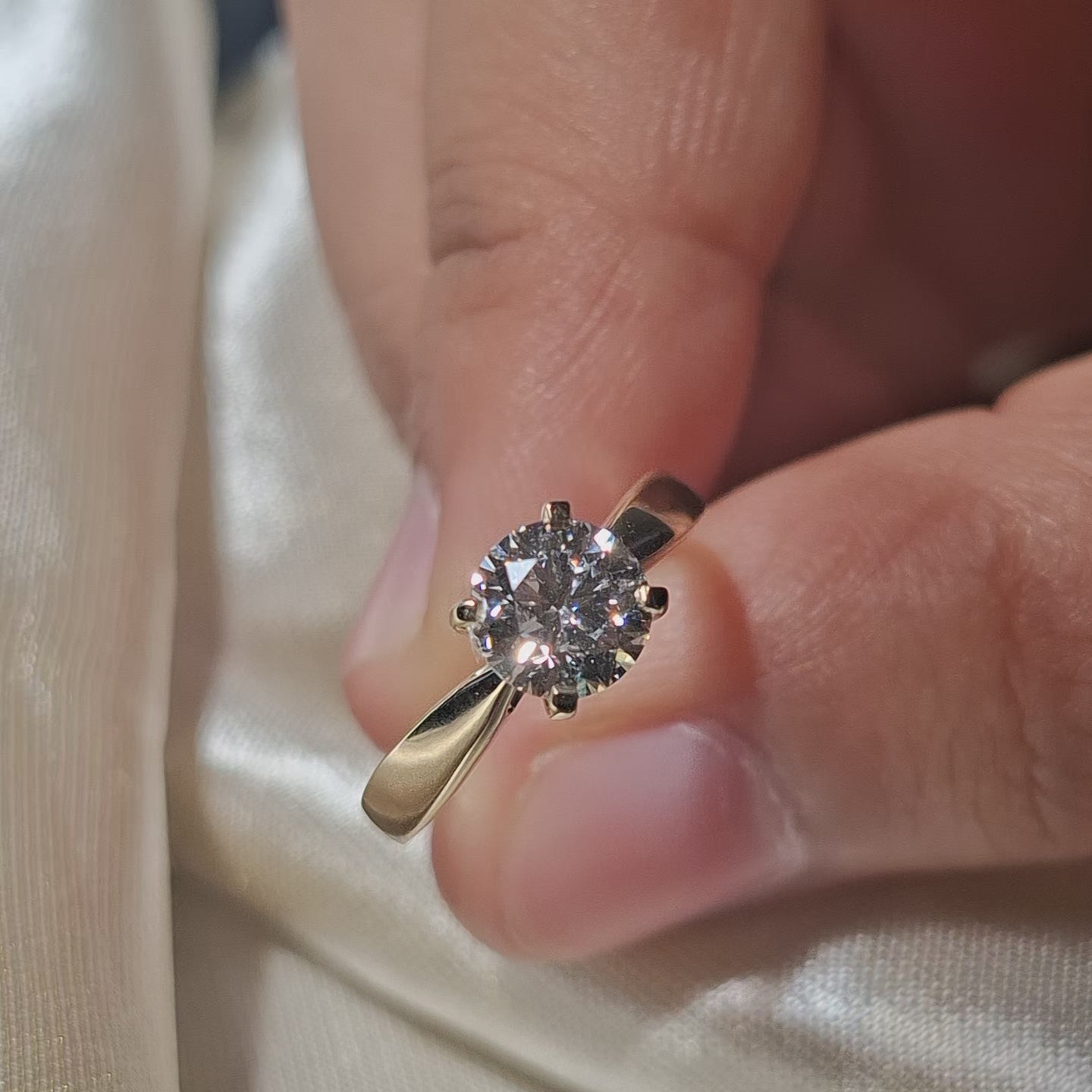 Round Cut Lab Grown Solitaire Engagement Classic Promise Ring Minimalist Bridal Ring Handmade jewelry